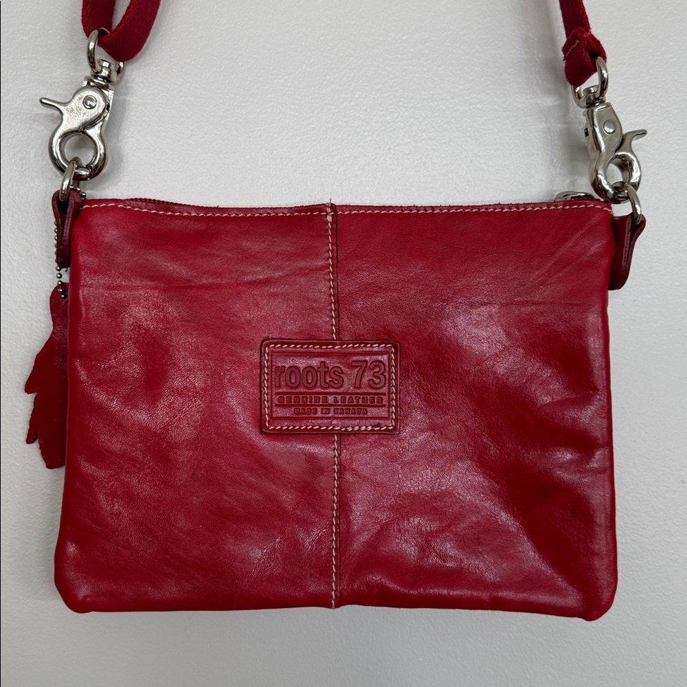 Roots Red Leather Crossbody Bag - Picture 4 of 4